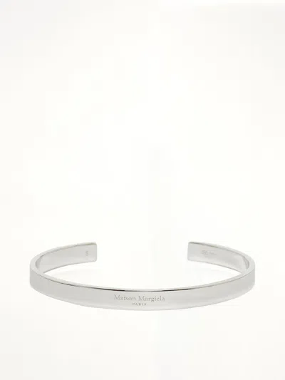 Maison Margiela Logo Reference Cuff 6.5mm In Metallic