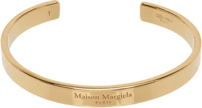 Maison Margiela Logo Reference Cuff Bracelet In Gold