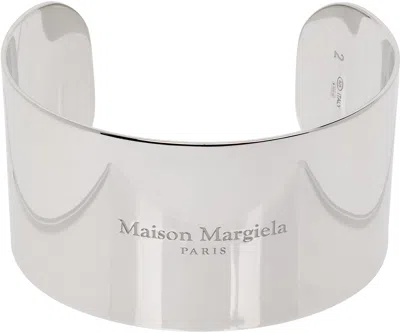 Maison Margiela Logo Reference Cuff Bracelet In Metallic