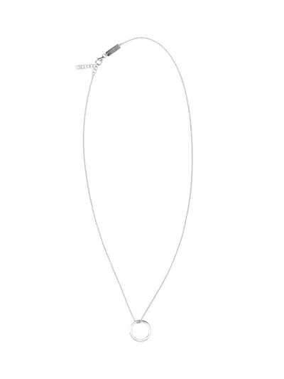 Maison Margiela Logo Reference Necklace With Ring In Silver