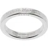 Maison Margiela Logo Reference Ring In 102 Polished Silver