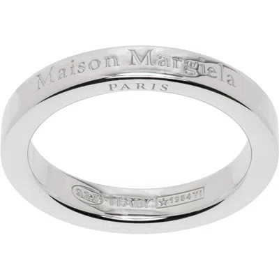 Maison Margiela Logo Reference Ring In 102 Polished Silver