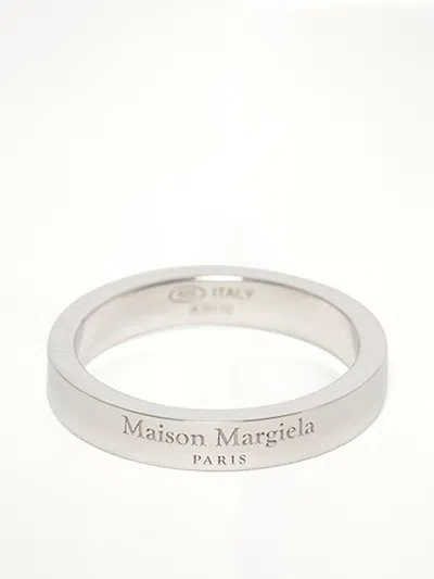 Maison Margiela Logo Reference Ring 4mm In Silver