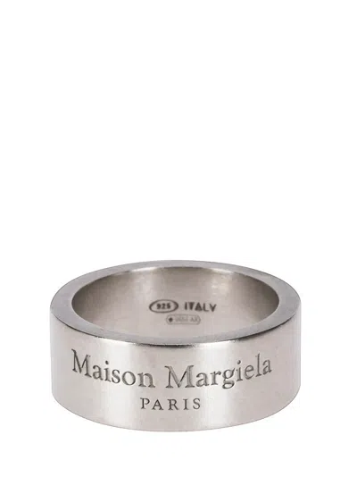 Maison Margiela Logo Reference Ring 8mm In Metallic