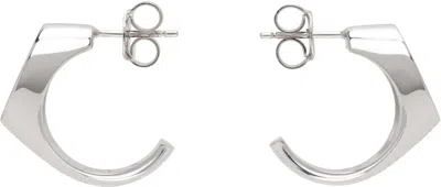 Maison Margiela Logo Reference Signet Earrings In Silver