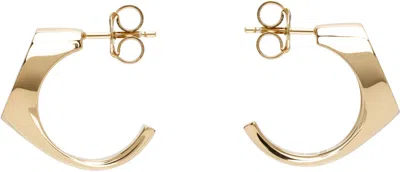 Maison Margiela Logo Reference Signet Earrings In Gold