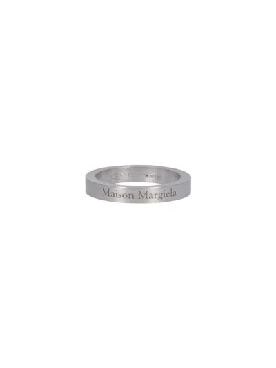Maison Margiela Logo Ring In Metallic