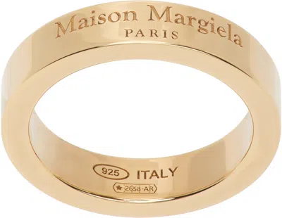 Maison Margiela Logo Ring In Metallic