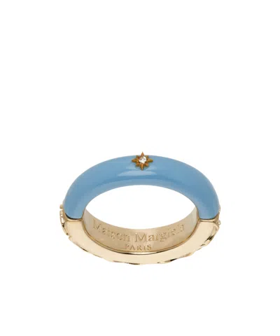 Maison Margiela Logo Ring In Blue