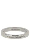 Maison Margiela Silver Engraved Ring In Metallic
