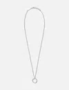 Maison Margiela Adjustable Chain Circular Pendant Necklace In Metallic
