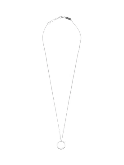 Maison Margiela Logo Ring Necklace In Silver