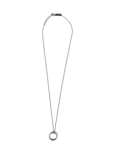 Maison Margiela Logo Ring Necklace In Silver