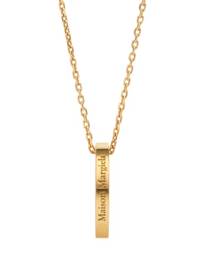 Maison Margiela Logo Ring Pendant Necklace In Gold