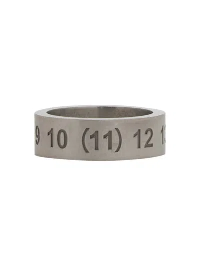 Maison Margiela Logo Ring In Silver