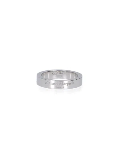 Maison Margiela Logo Ring In Silver