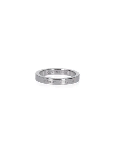 Maison Margiela Logo Ring In Silver