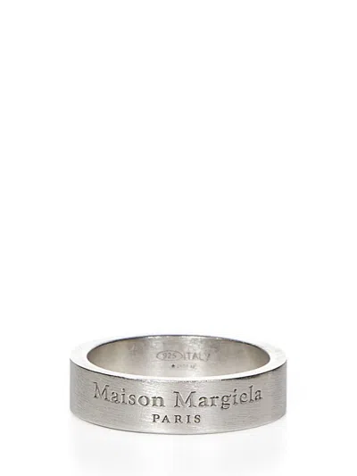 Maison Margiela Logo Ring In Silver
