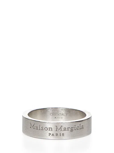 Maison Margiela Logo Ring In Metallic