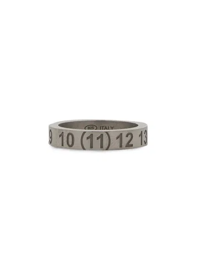 Maison Margiela Logo Ring In Silver