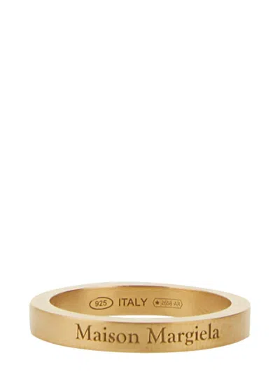 Maison Margiela Logo Engraved Ring In Gold