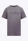 Maison Margiela Reverse Logo-print Cotton T-shirt In Aubergine