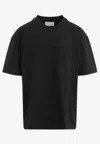 Maison Margiela Topstitched Logo Oversized T-shirt In Black