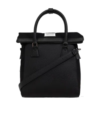 Maison Margiela Logo Shoulder Bag In Black