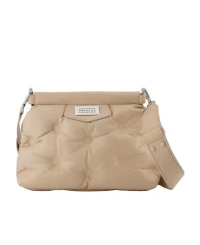 Maison Margiela Logo Shoulder Bag In Nude
