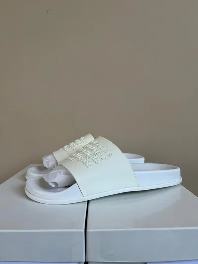 Pre-owned Maison Margiela Logo Slippers In White