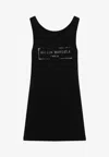 Maison Margiela Black Logo Tank Top In Black