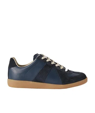 Maison Margiela Logo Strapped Casual Sneakers In Blue
