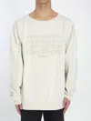 Maison Margiela Crewneck Sweatshirt With Topstitched Log In Pattern