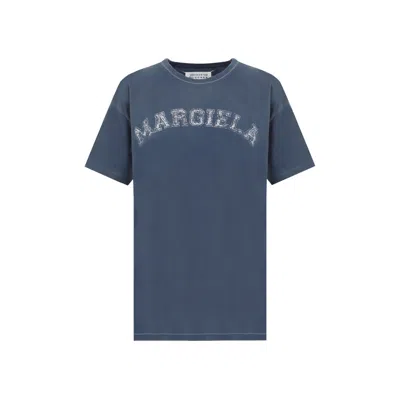 Maison Margiela Logo T-shirt In Blue