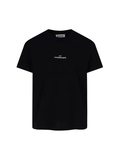 Maison Margiela Distorted Logo T-shirt In Black