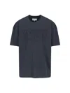 Maison Margiela Grey T-shirt And Polo Collection With Cuts In Blue