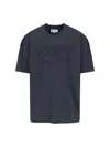 Maison Margiela Grey T-shirt And Polo Collection With Cuts In Blue