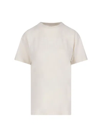 MAISON MARGIELA LOGO T-SHIRT IN WHITE COTTON JERSEY