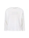 Maison Margiela Long-sleeve Cotton T-shirt With Numeric Logo And Four Stitches In Burgundy