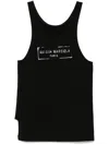 Maison Margiela Black Logo Tank Top In Black