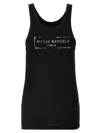 Maison Margiela Black Logo Tank Top In Black