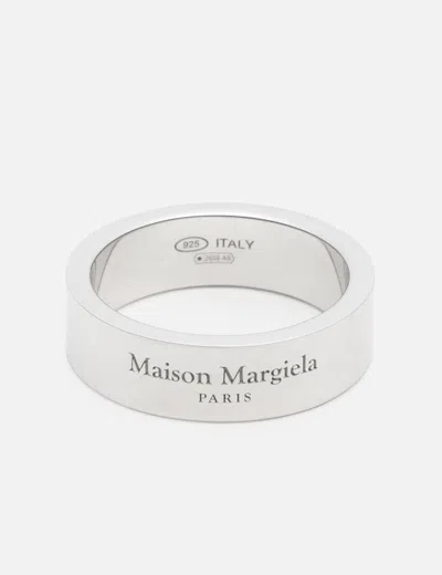 Maison Margiela Logo Wide Ring In Brown