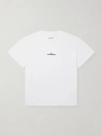 Maison Margiela Logo-embroidered Cotton-jersey T-shirt In Multi
