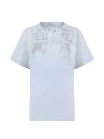 Maison Margiela Numbers Regular Cotton T-shirt For Women In Gray