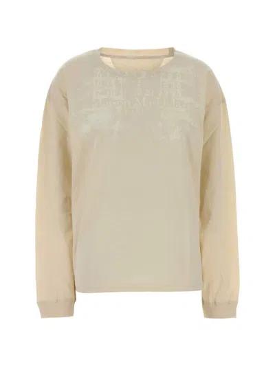 Maison Margiela Logo-print Long-sleeve T-shirt In Neutral