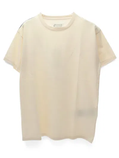 Pre-owned Maison Margiela Logo-print Short-sleeve Cotton T-shirt In Neutrals