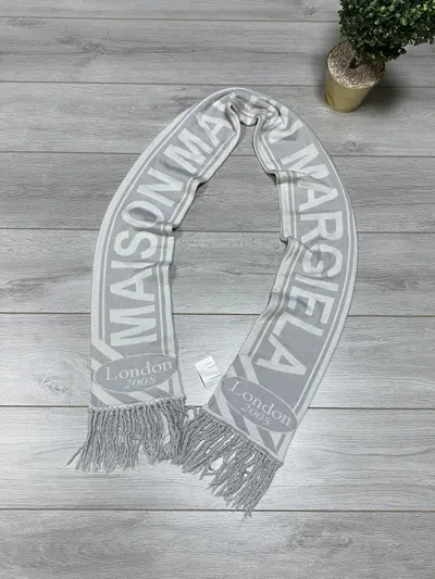 Pre-owned Maison Margiela London 2008 Spell Out Big Logo Wool Scarf In Gray