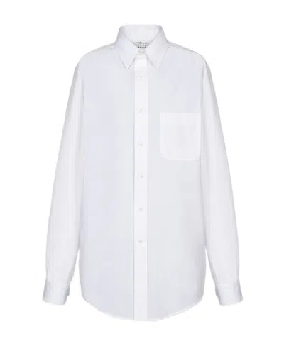 Maison Margiela Buttoned Long-sleeved Shirt In White