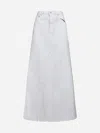 Maison Margiela Coated Denim Long Skirt In White