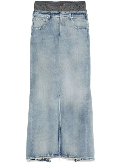 MAISON MARGIELA LONG DENIM SKIRT WITH SLIT